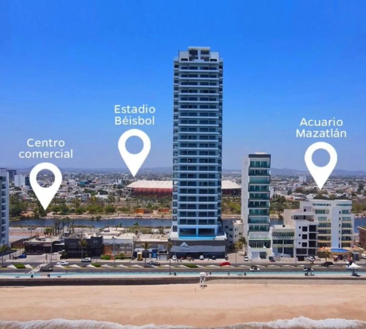 Altomare Panoramic-- Frente Al Mar Y Parque Central --Excelente Vista Mazatlan